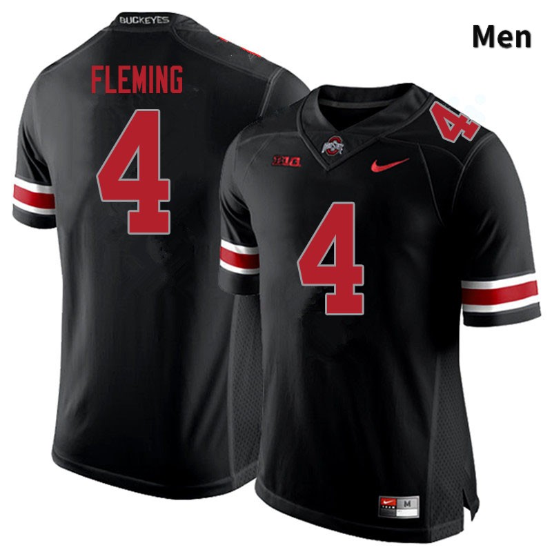 Ohio State Buckeyes Julian Fleming Men's #4 Blackout Authentic Stitched College Football Jersey